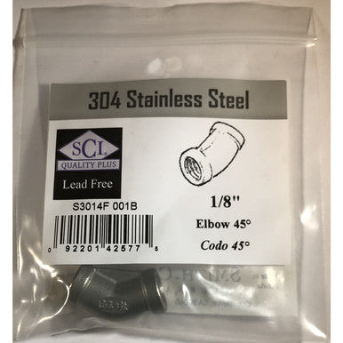 Female Elbow 45 1/8 Stainless Steel
