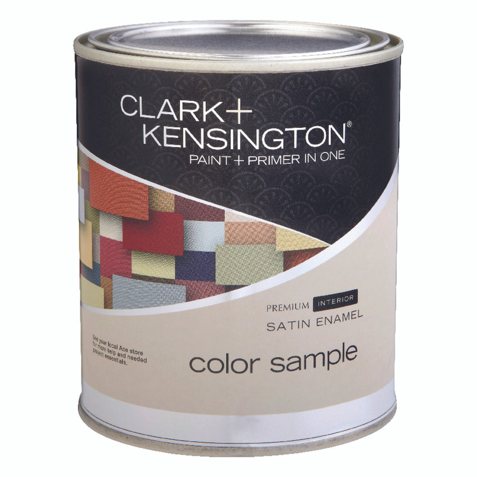 CLARK AND KENSINGTON PAINT AND PRIMER IN 1 SAMPLE SATIN MID TONE HIGH HIDE PINT