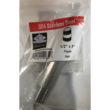 Nipple Stainless Steel 1/2 X 5
