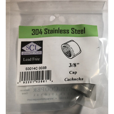 Pipe Cap 3/8 Stainless Steel