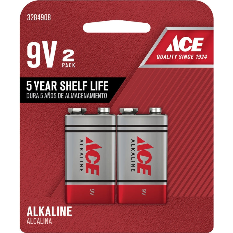 9V alkaline batteries 2-pack Ace