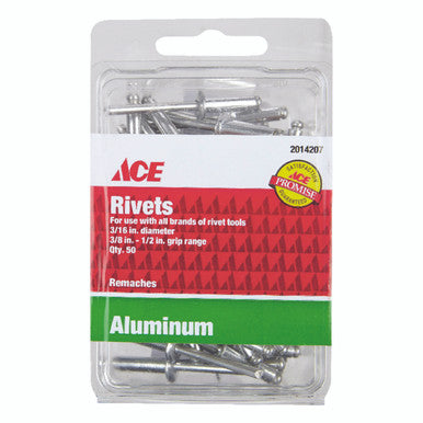 Rivet Aluminium 3/16 X 1/2 Ace 50 Pack