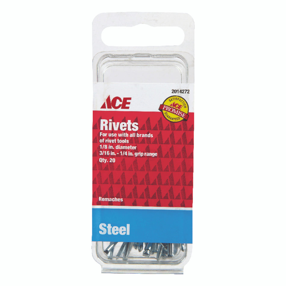 RIVET STEEL 1/8 X 1/4 ACE 20 PACK