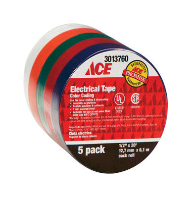 Tape Color Code 1/2 X 20 Pack Of 5
