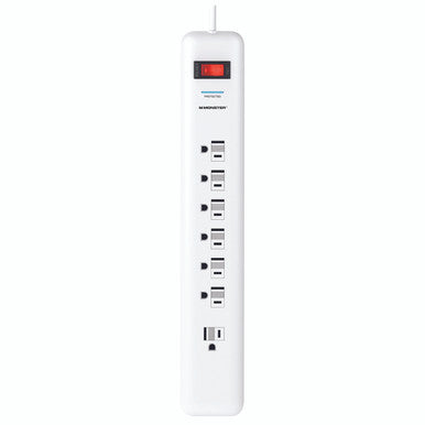 Power Strip with Surge Protection White Up 6 feet L 7 outlets