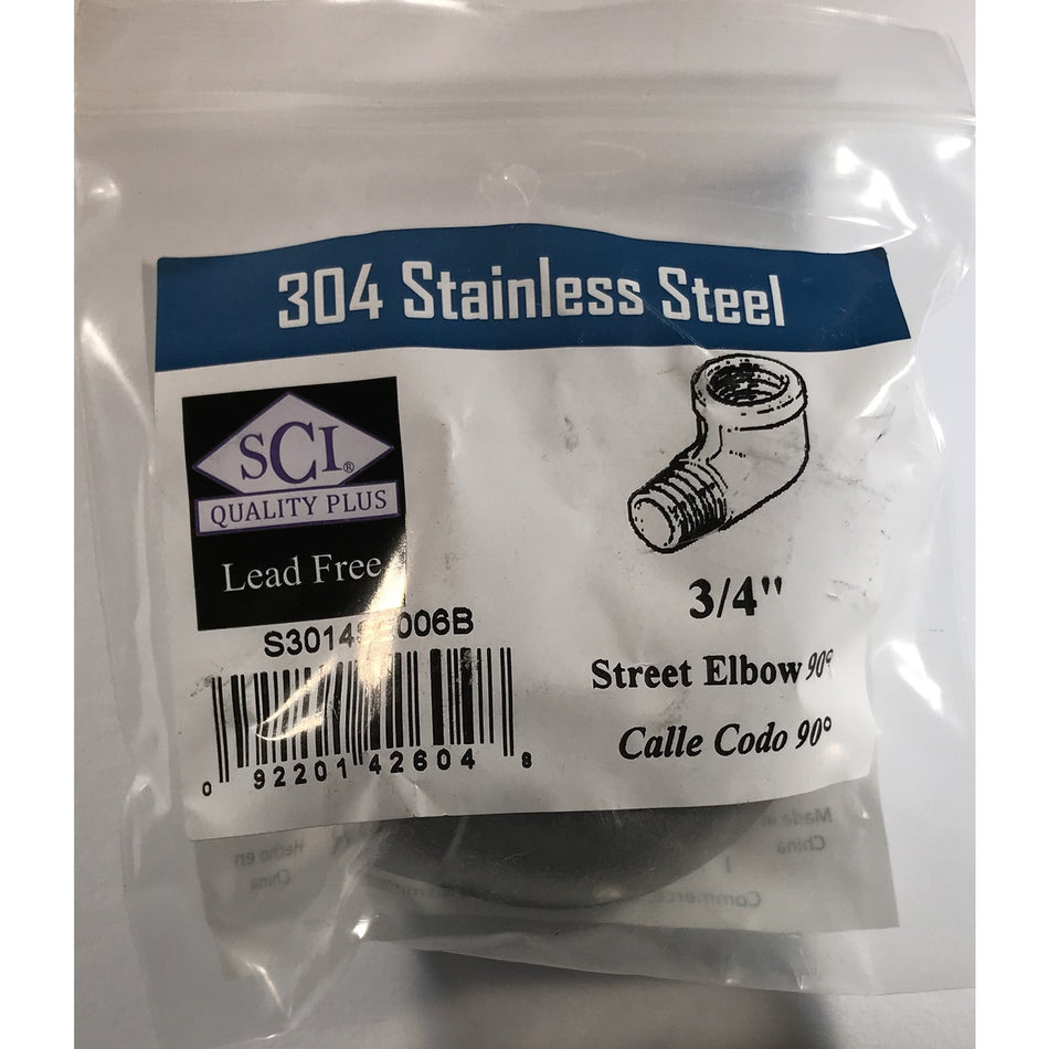 STREET ELBOW 90 3/4 STAINLESS STEEL
