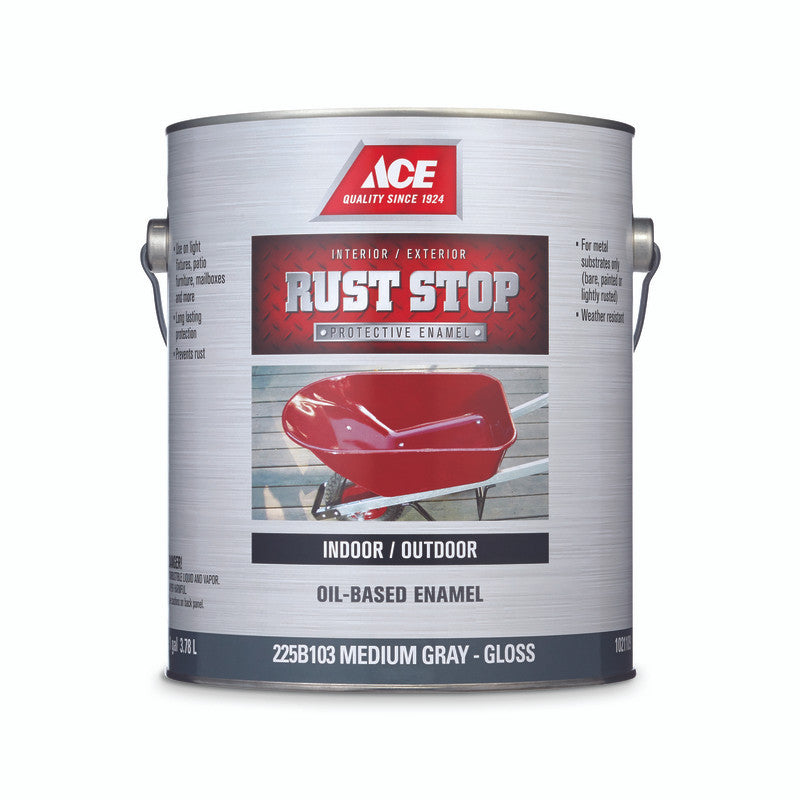 Ace Rust Stop Indoor / Outdoor Medium Gray Oil-Based Enamel Paint 1 gal