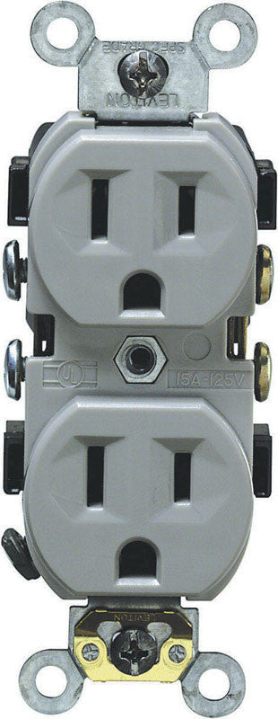 COM DUPLEX RECEPTICAL 15 AMP GRAY