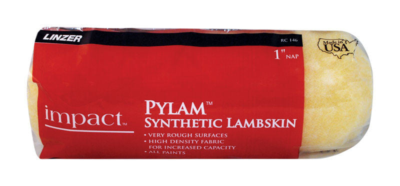 Linzer Impact Pylam Synthetic Lambskin 1 in. x 9 in. W Regular Paint Roller Cover 1 pk