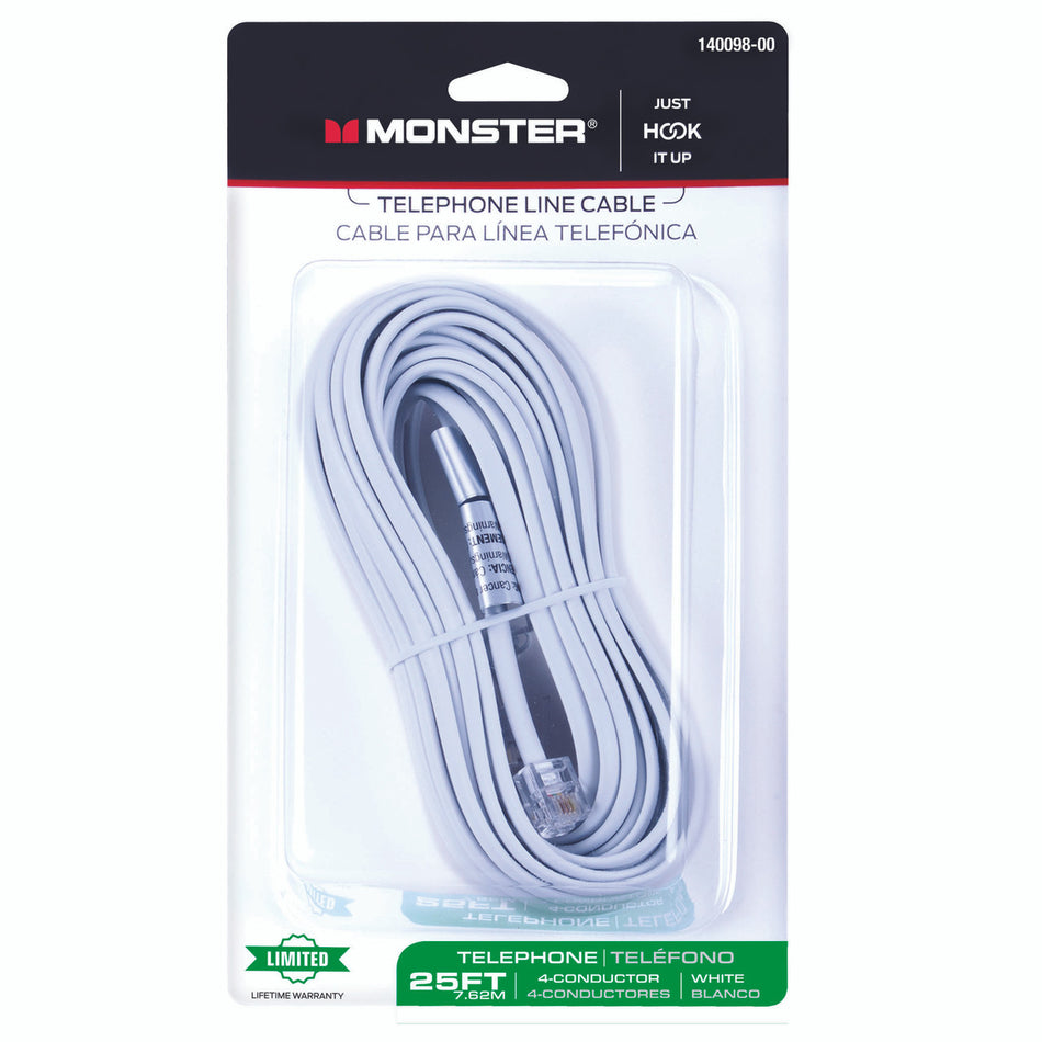 CORD PHONE LINE 25' WHITE