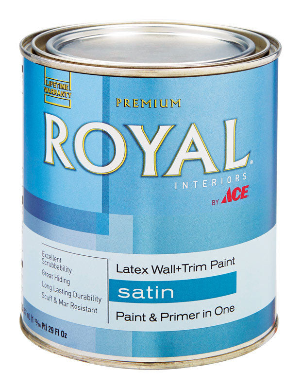 Ace Royal Satin Neutral Base Vinyl Acetate/Ethylene Interior Latex Wall+Trim Paint Indoor 1 q