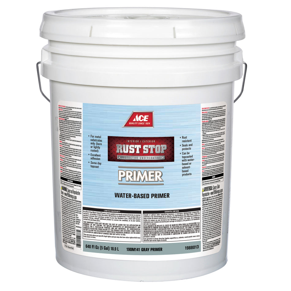 RUST STOP LATEX PRIMER GRAY 5 GALLON