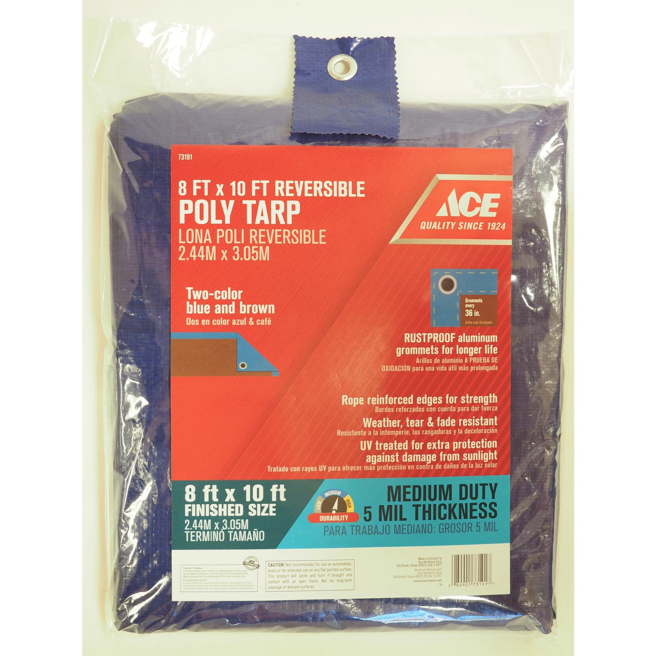 poly tarp 8 x 10 ft. outdoor cover protection