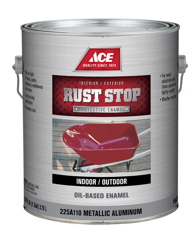 Ace Rust Stop Indoor and Outdoor Gloss Aluminum Rust Prevention Paint 1 gal.