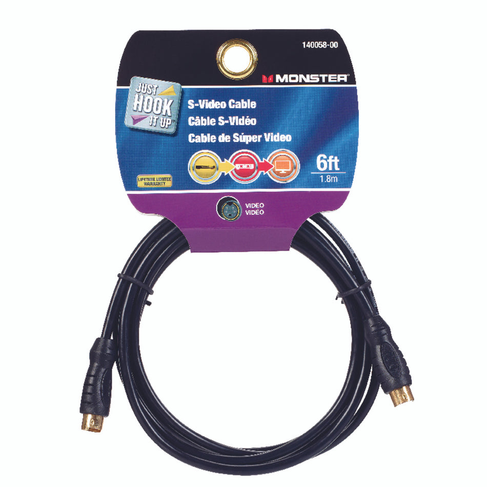 CABLE S-VIDEO 6 FOOT BLACK