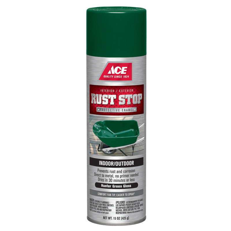 Ace Rust Stop Gloss Hunter Green Spray Paint 15 ounce