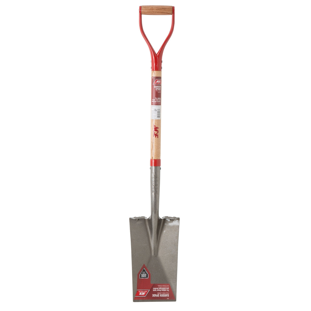wood spade lawn garden tool