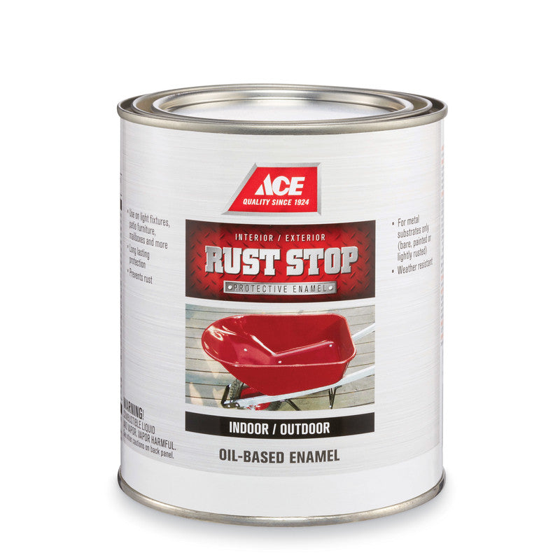 Ace Rust Stop Indoor and Outdoor Gloss Tintable Base Neutral Base Rust Prevention Paint 1 qt.