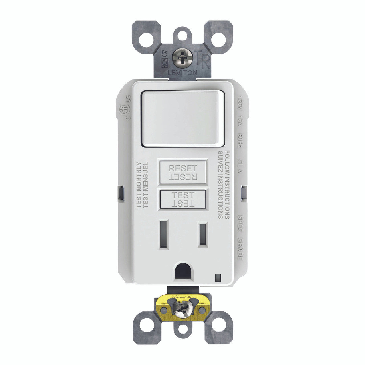 gfi switch & wall plate white 15 amp white wall plate 