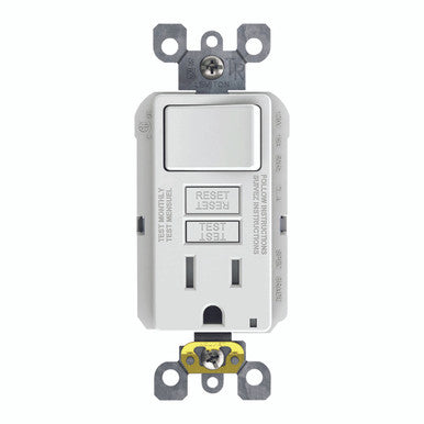 Gfi Switch & Wall Plate White 15 Amp