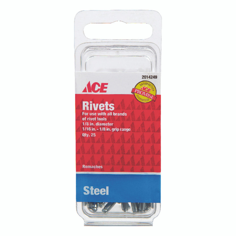 RIVET STEEL 1/8 X 1/8 ACE 25 PACK