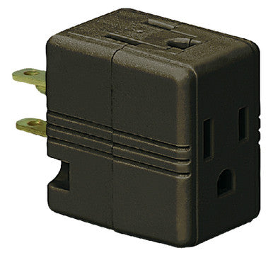 Tap Cube Ground Polarized Brown 15 Amp