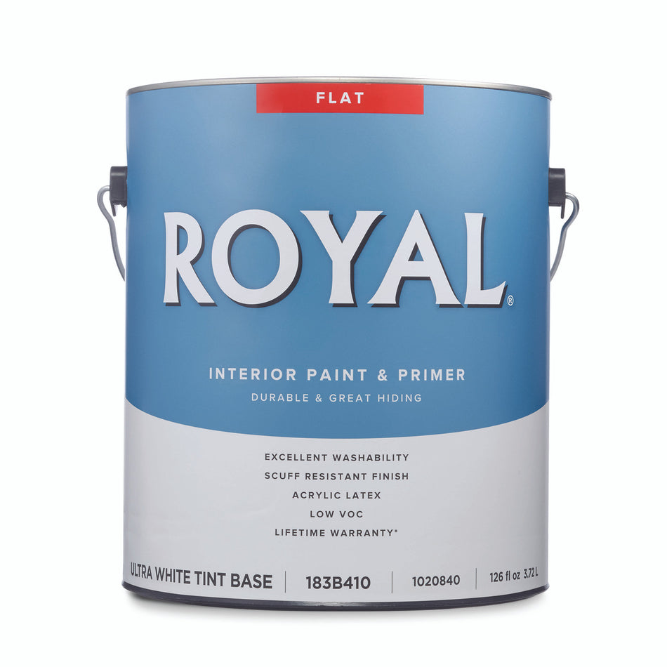 Royal Flat Tint Base Ultra White Base Acrylic Latex Paint and Primer Indoor 1 gallon