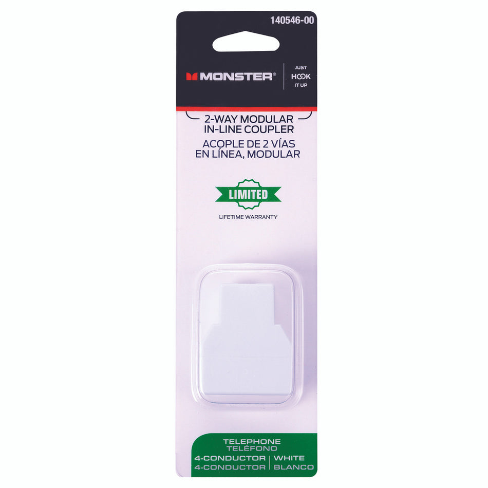 COUPLER 2 WAY INLINE WHITE