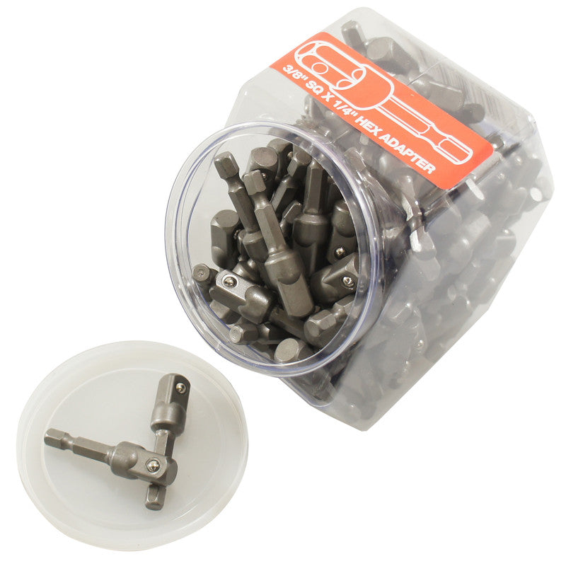 best way tools adapter hex/square 1/4 x 2 in. l socket adapter carbon steel 100 pc.  socket ratchet