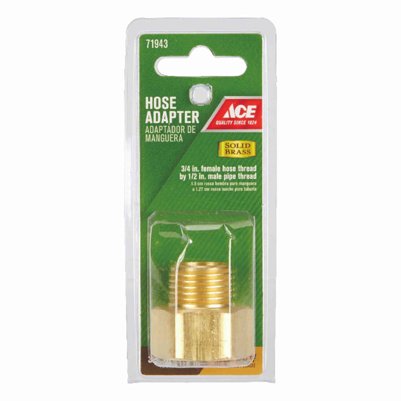 coupler brass 3/4 fh - 1/2 mp ace lawn garden outdoor supply