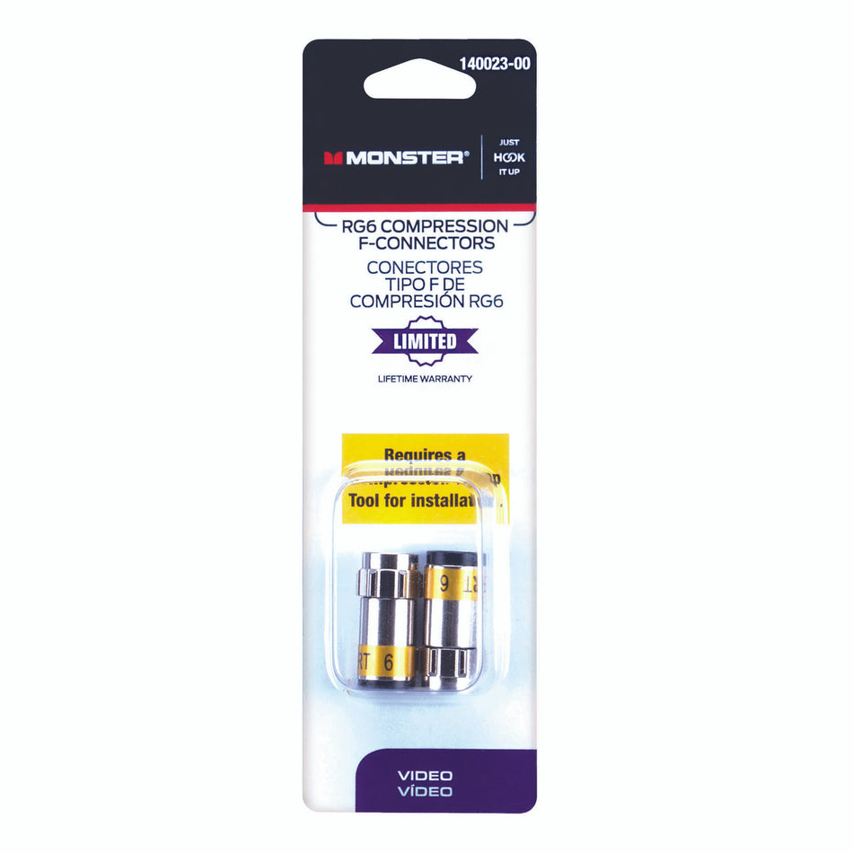 CONNECTOR RG6 F 2PACK