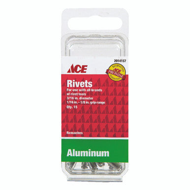Rivet Aluminium 3/16 X 1/8 Ace 15 Pack
