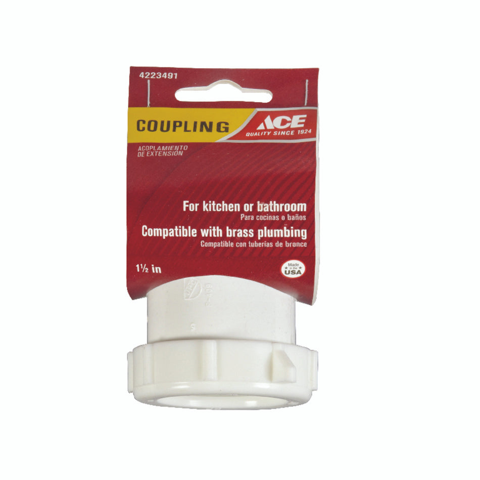 COUPLING STRAIGHT SLIP JOINT 1-1/2 WHITE