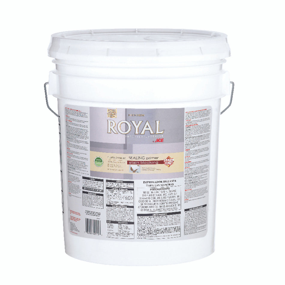 ROYAL INTERIOR EXTERIOR LATEX SATIN WHITE PRIMER 5 GALLON