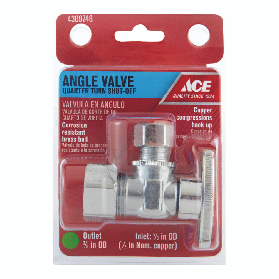 QUARTER TURN VALVE 5/8 OD X 3/8 OD ANGLE