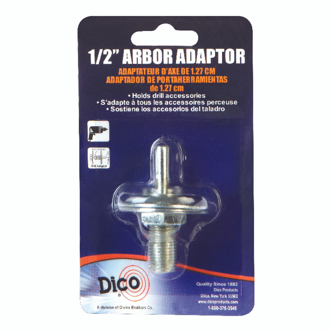 dico 3 inch l arbor adapter 1/4 inch round 1 piece hand tool