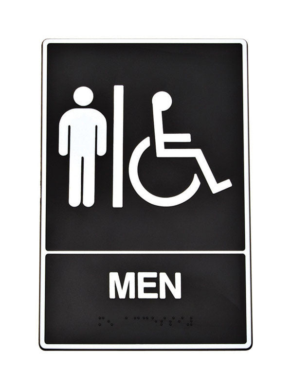 sign ada handicapped men facility sign safety identification