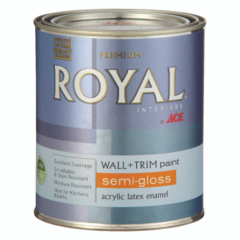 ROYAL INTERIOR SEMI GLOSS LATEX MID TONE HIGH HIDE QUART