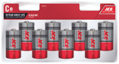 Battery Alkaline C Pack 8 Ace