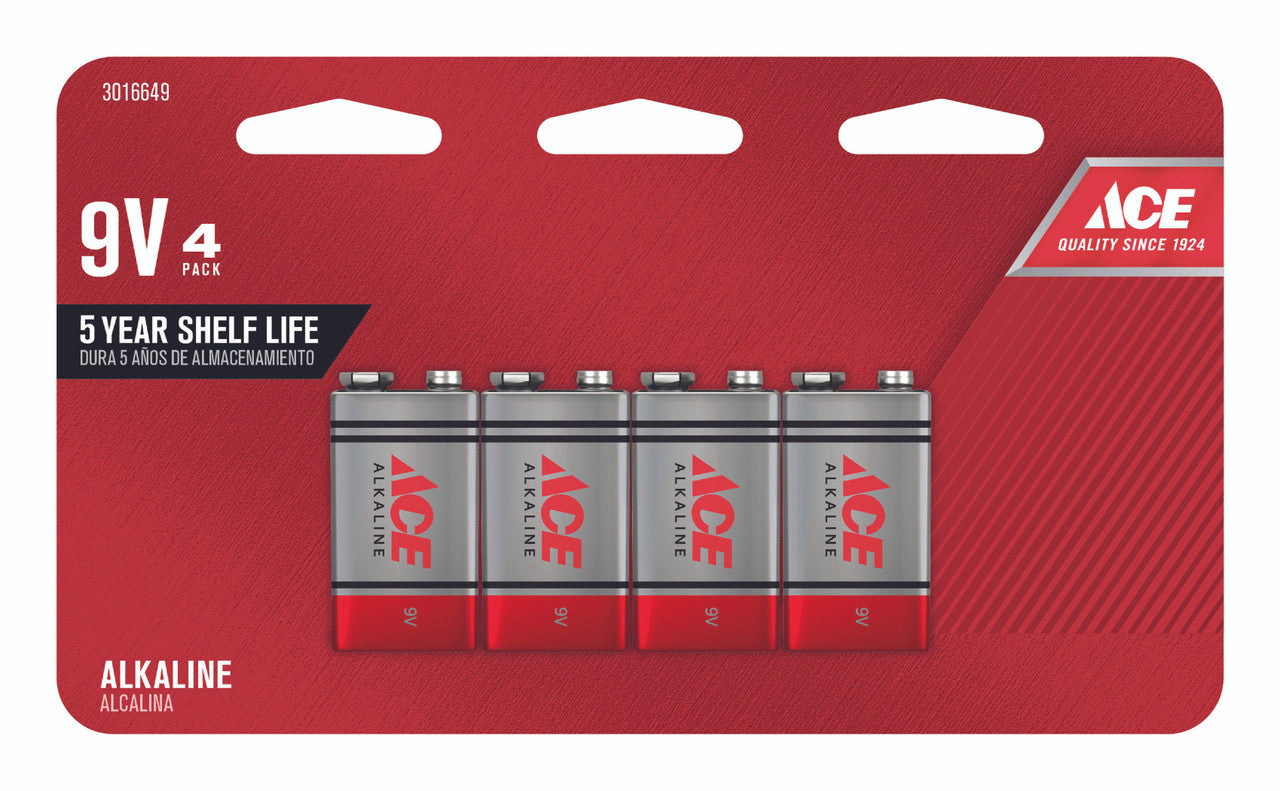 9V alkaline batteries 4-pack Ace