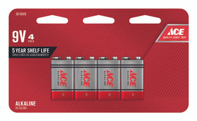 Battery Alkaline 9 Volt Pack 4 Ace