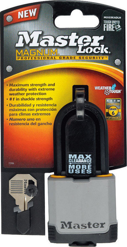 Master Lock 2 inch Height x 1-3/16 inch Width x 2 inch Long Vinyl Covered Steel Ball Bearing Locking Padlock