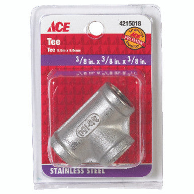 Smith-Cooper 3/8 in. FPT x 3/8 in. Dia. FPT Stainless Steel Tee