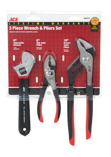 Plier Wrench 3 Piece Set Ace