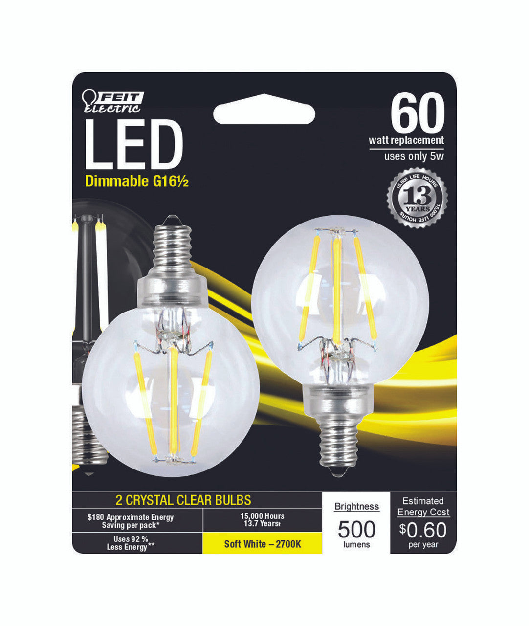 led feit g16.5 60 watt equalizer soft white led light bulb 60W soft white