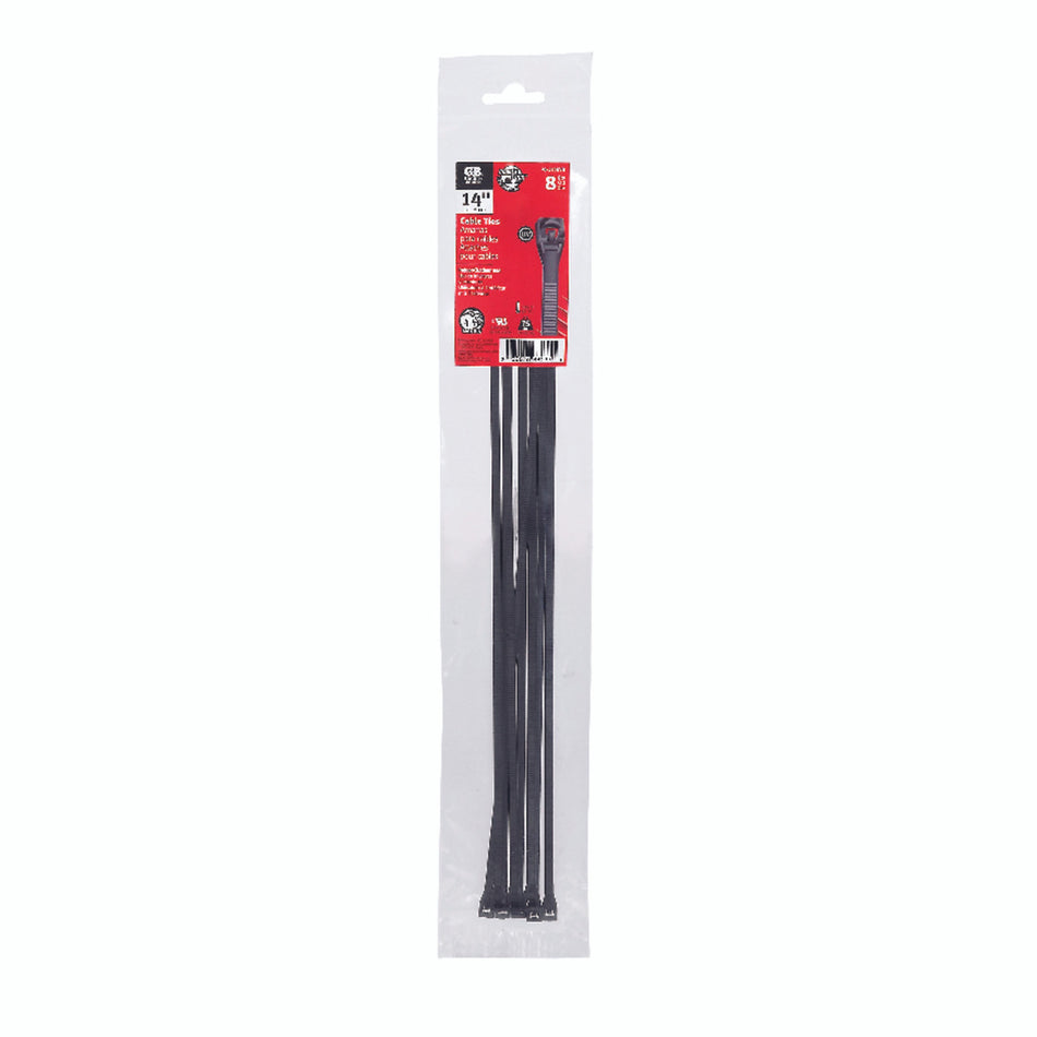 TIES CABLE BLACK 14 INCH BAG OF 8