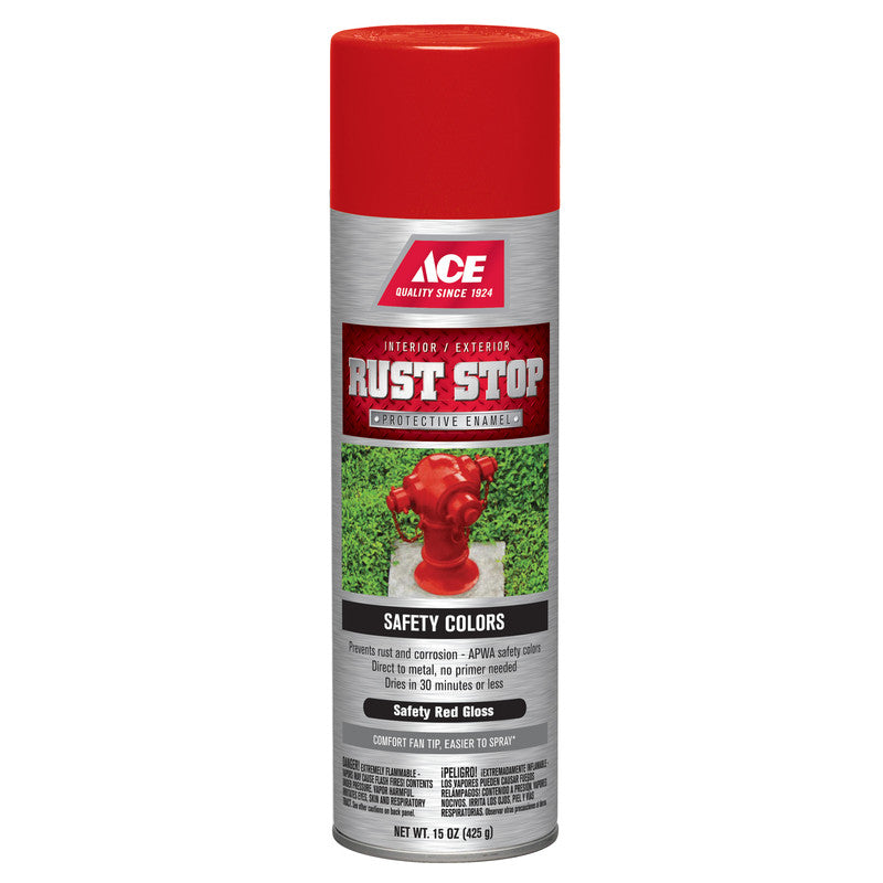 Ace Rust Stop Gloss Safety Red Spray Paint 15 ounce