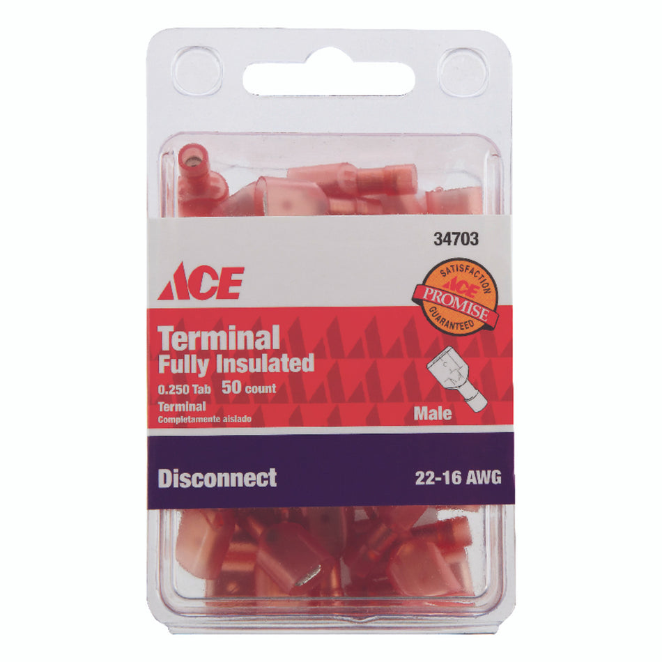 DISC MALE FULLY INSULATED 22-16 AWG .250 TAB