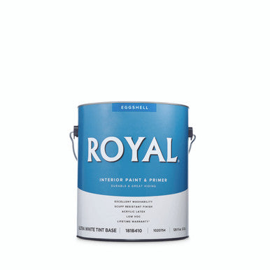 Royal Eggshell Tint Base Ultra White Base Acrylic Latex Paint and Primer Indoor 1 gal.