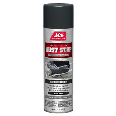 Ace Rust Stop Satin Black Spray Paint 15 ounce